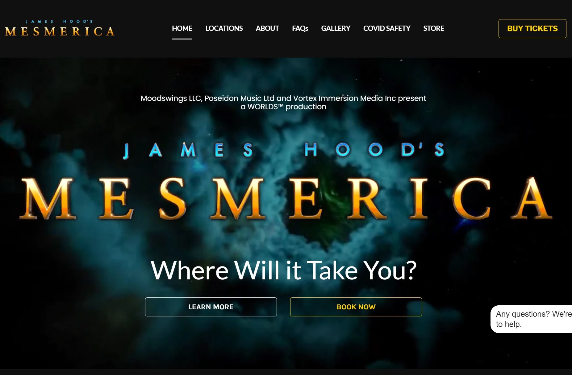 Screenshot of Mesmerica event website homepage